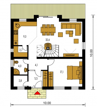 Grundriss des Erdgeschosses - TENUITY 500